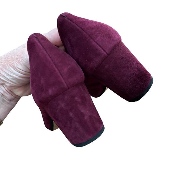 Corso Como PURPLE pumps 7M covered block heels pointy toes designer career - Picture 4 of 10